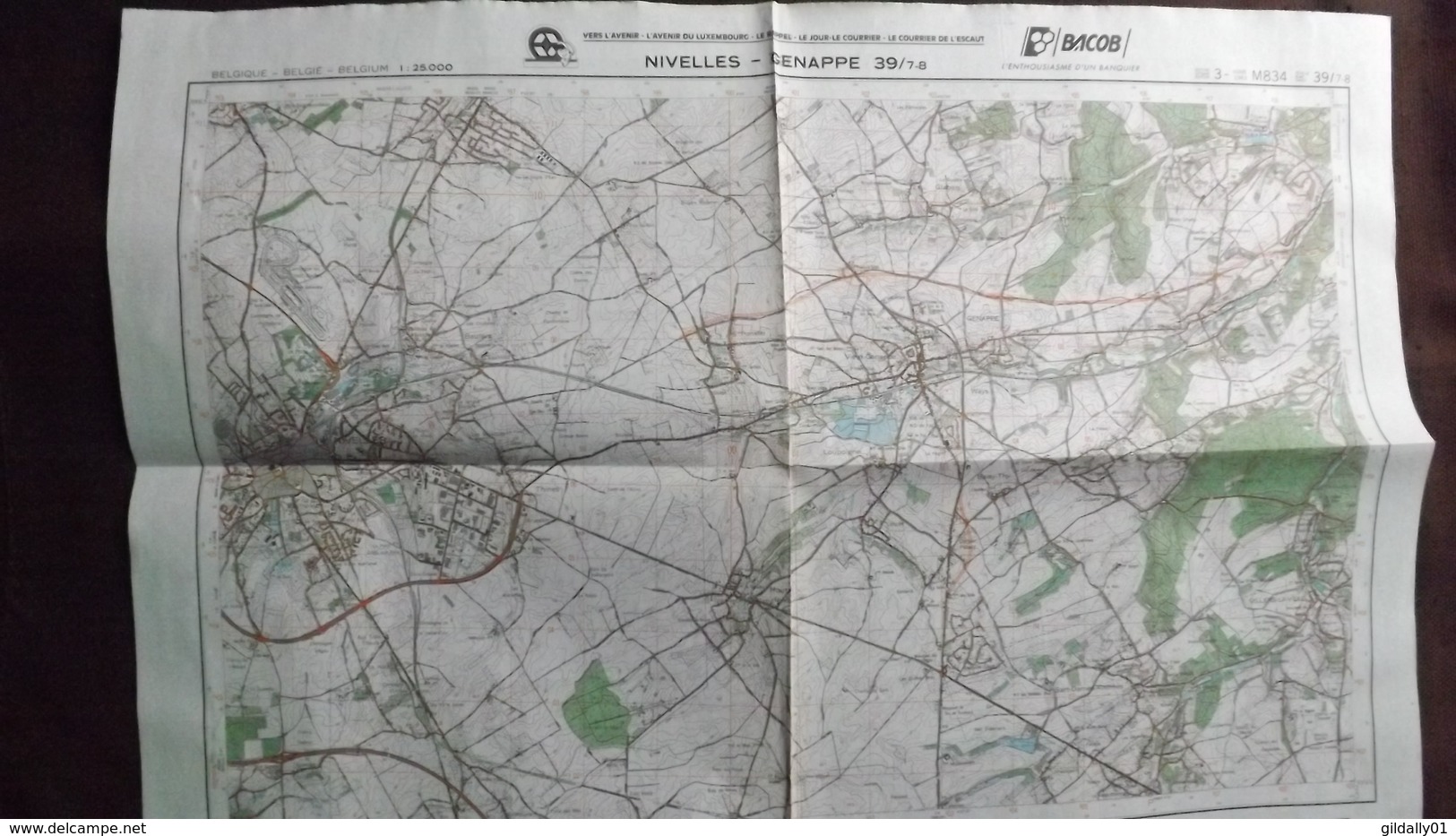 Plan-IGN BELGIQUE   *NIVELLES - GENAPPE*   39/7-8.  M834.  1983 - Cartes Géographiques