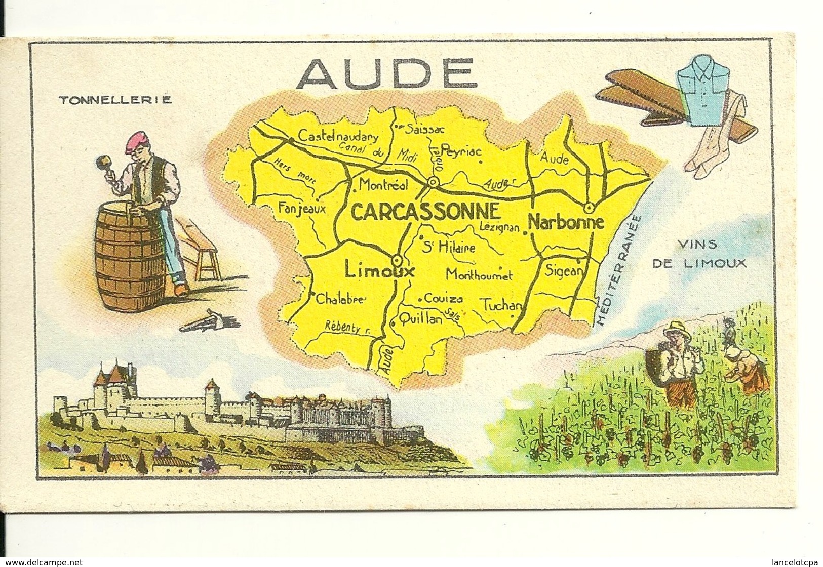 CHROMO FICHE ILLUSTREE HUILE SALVER / LE DEPARTEMENT DE L'AUDE - Géographie