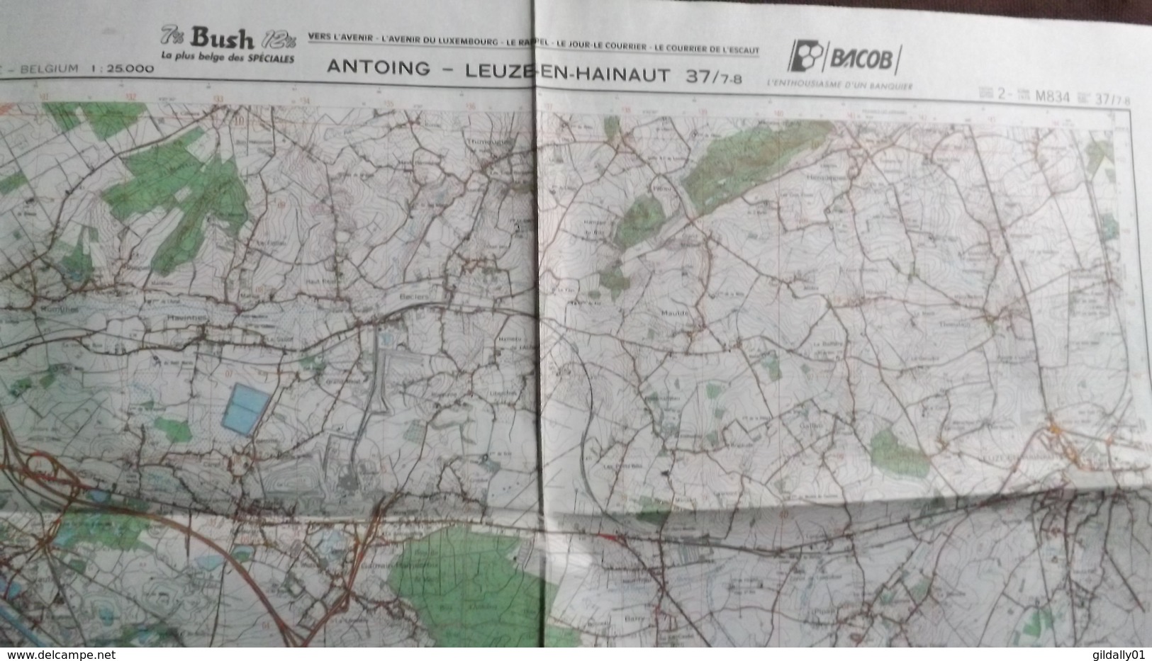 Plan-IGN BELGIQUE   *ANTOING - LEUZE-EN-HAINAUT*   37/7-8.  M834.  1978 - Cartes Géographiques