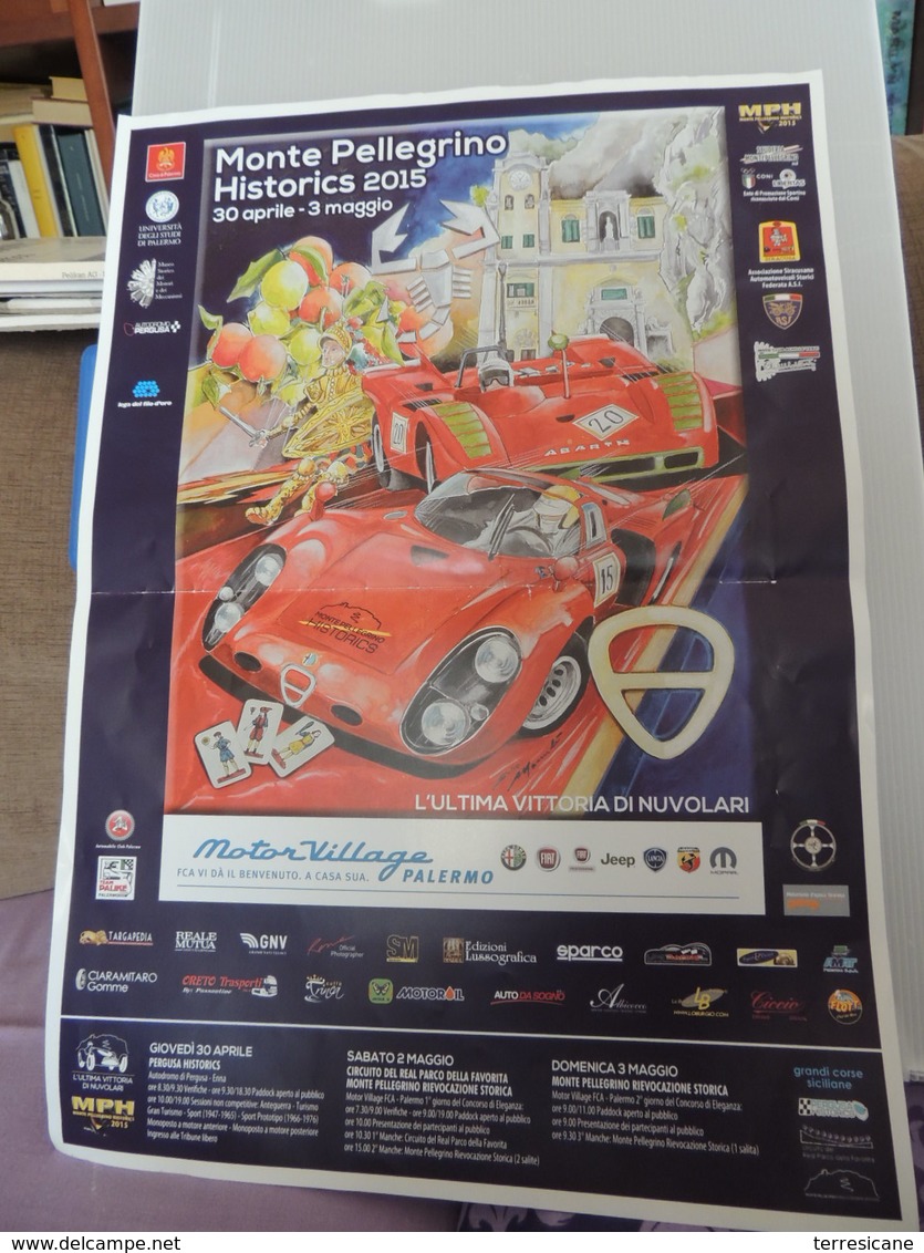 Plakat Affiche Manifesto Historic Montepellegrino 2015 L'ultima Vittoria Di Nuvolari B1 - Manifesti