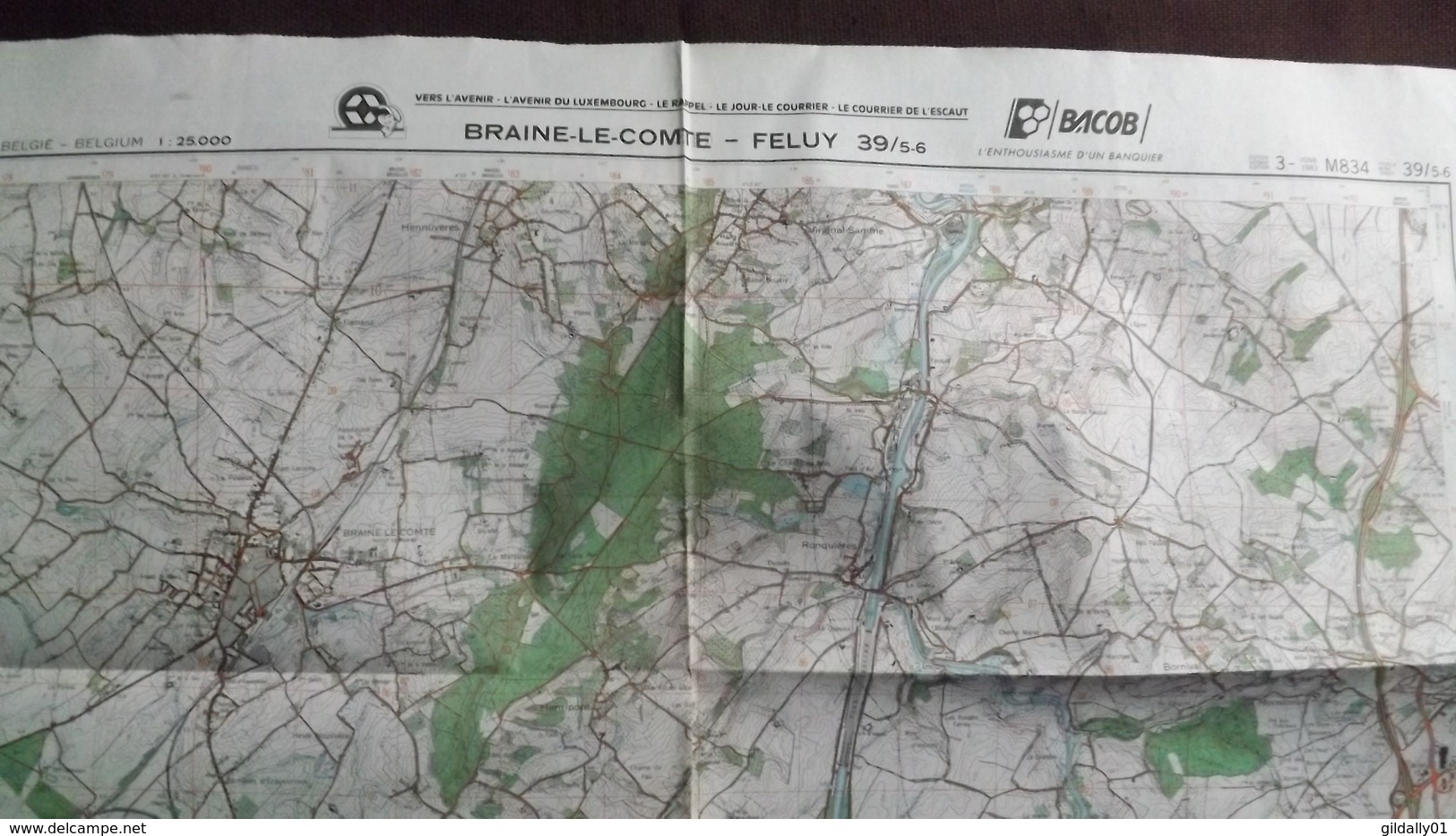 Plan-IGN BELGIQUE   *BRAINE-LE-COMTE - FELUY*   39/5-6.  M834.  1983 - Cartes Géographiques