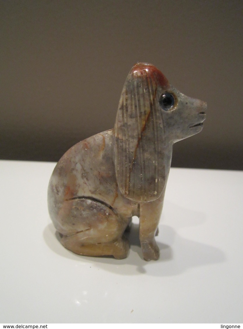 CHIEN En PIERRE Hauteur : 6 Cm - Art Populaire