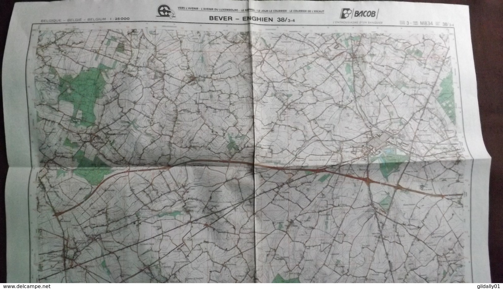 Plan-IGN BELGIQUE   *BEVER - ENGHIEN*   38/3-4.  M834.  1993 - Cartes Géographiques