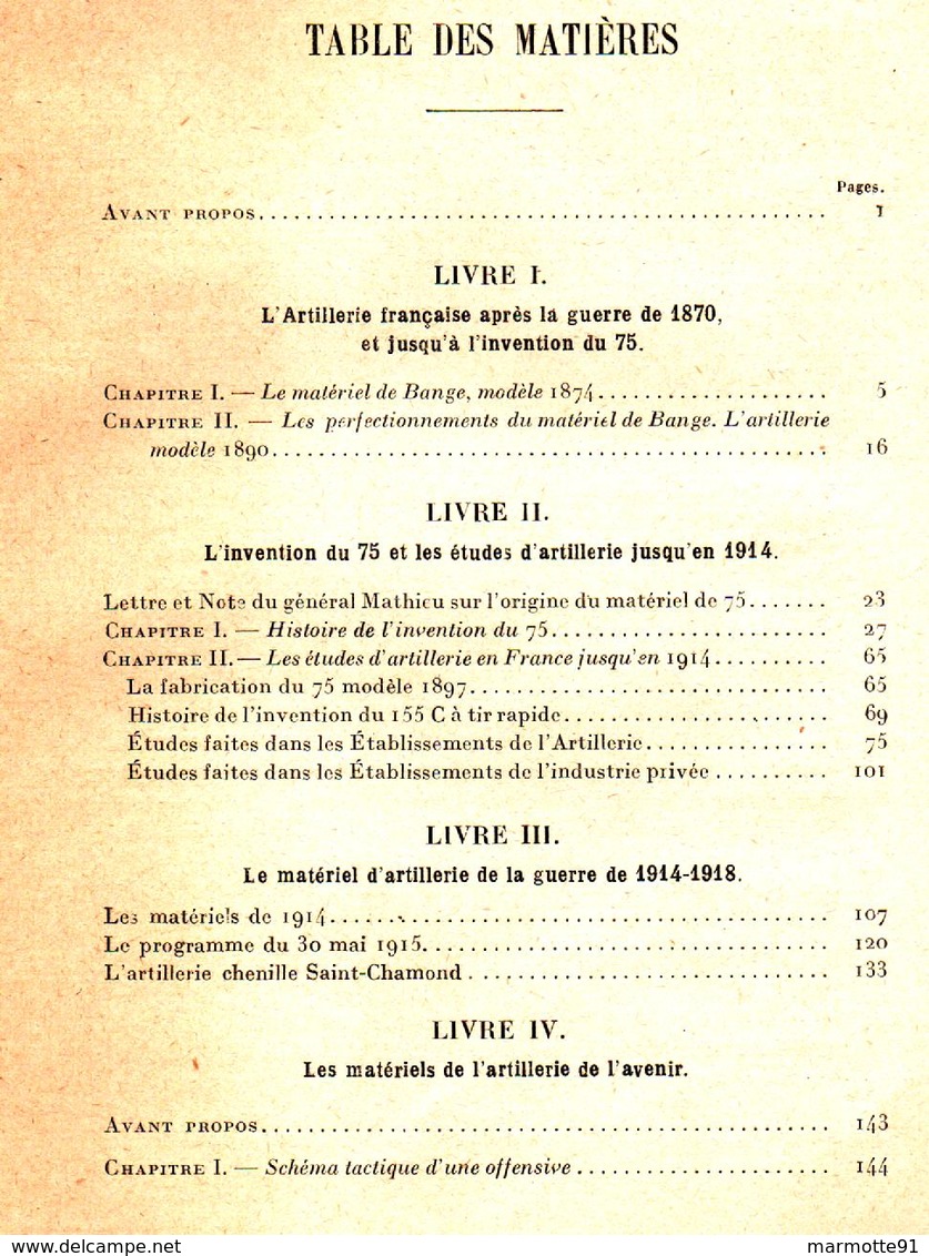 ARTILLERIE DE CAMPAGNE 1924 PAR Lt-COLONEL RIMAILHO MATERIELS CANON OBUSIER MORTIER DCA CHARS MONTAGNE HIPPO AUTO - 1914-18