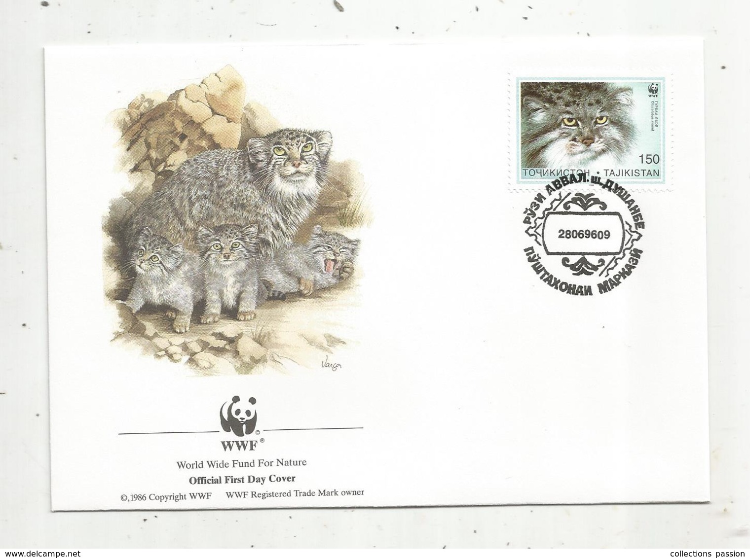 Lettre , 1 Er Jour,official First Day Cover , WWF , Tadjikistan, Tajikistan , 1996 , Otocolobus Manul - Tadjikistan