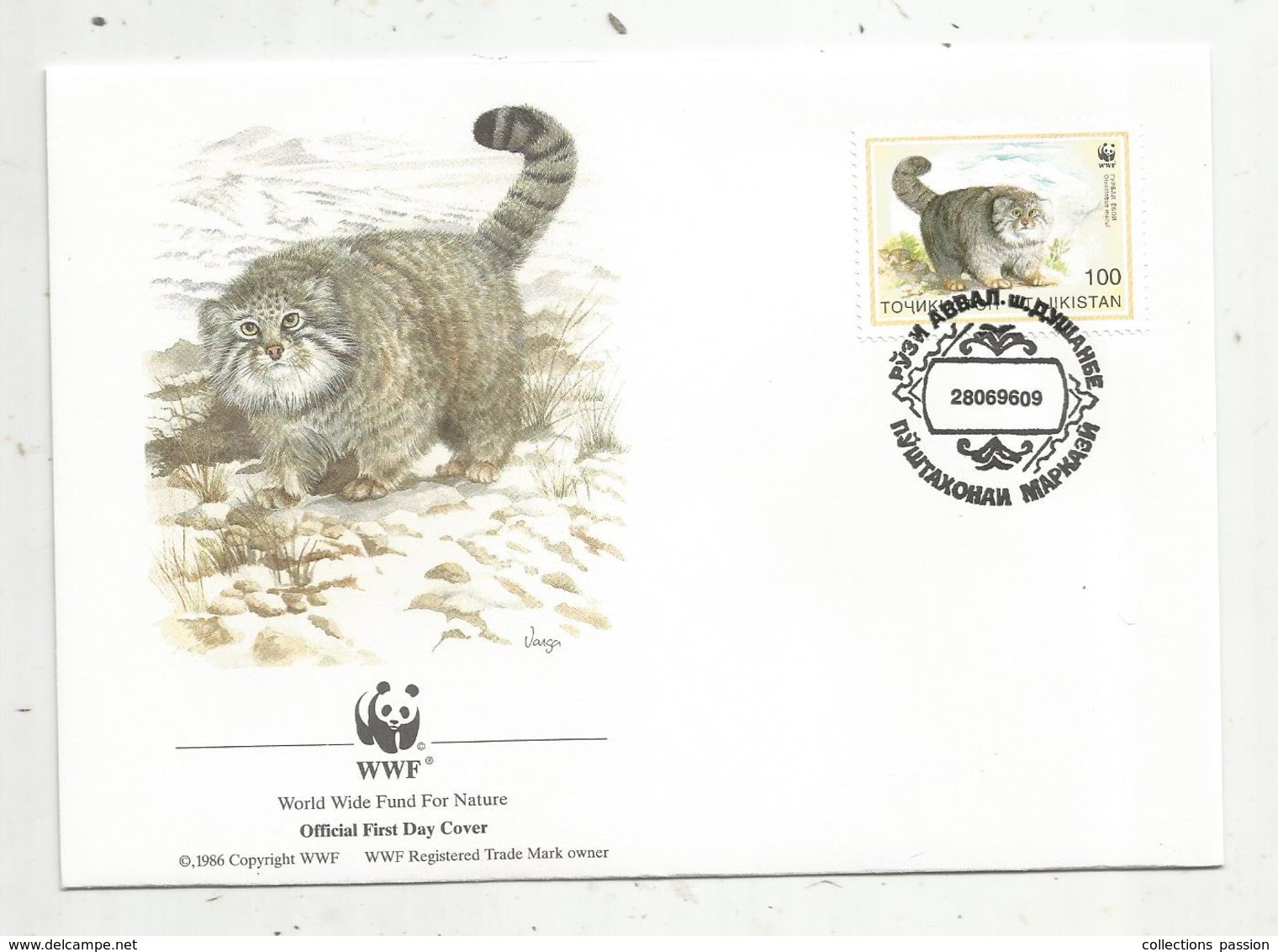 Lettre , 1 Er Jour,official First Day Cover , WWF , Tadjikistan, Tajikistan , 1996 , Otocolobus Manul - Tadjikistan