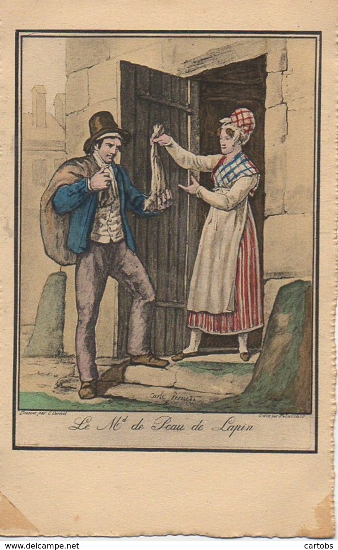 75 PARIS  Petits Métiers De Paris En 1820  : Le Marchand De Peau De Lapin - Petits Métiers à Paris