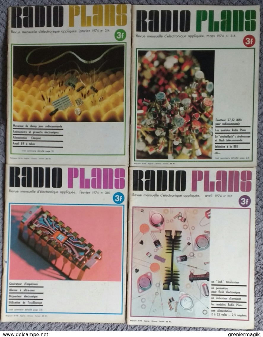Radio Plans Année 1974 Complète 12 Numéros - Electronique Loisirs - Du N°314 Au 325 - Autres Composants