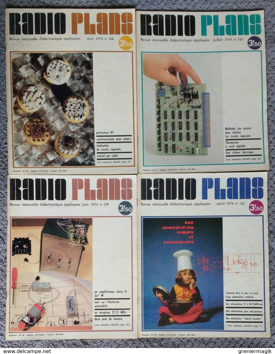 Radio Plans Année 1974 Complète 12 Numéros - Electronique Loisirs - Du N°314 Au 325 - Altri Componenti