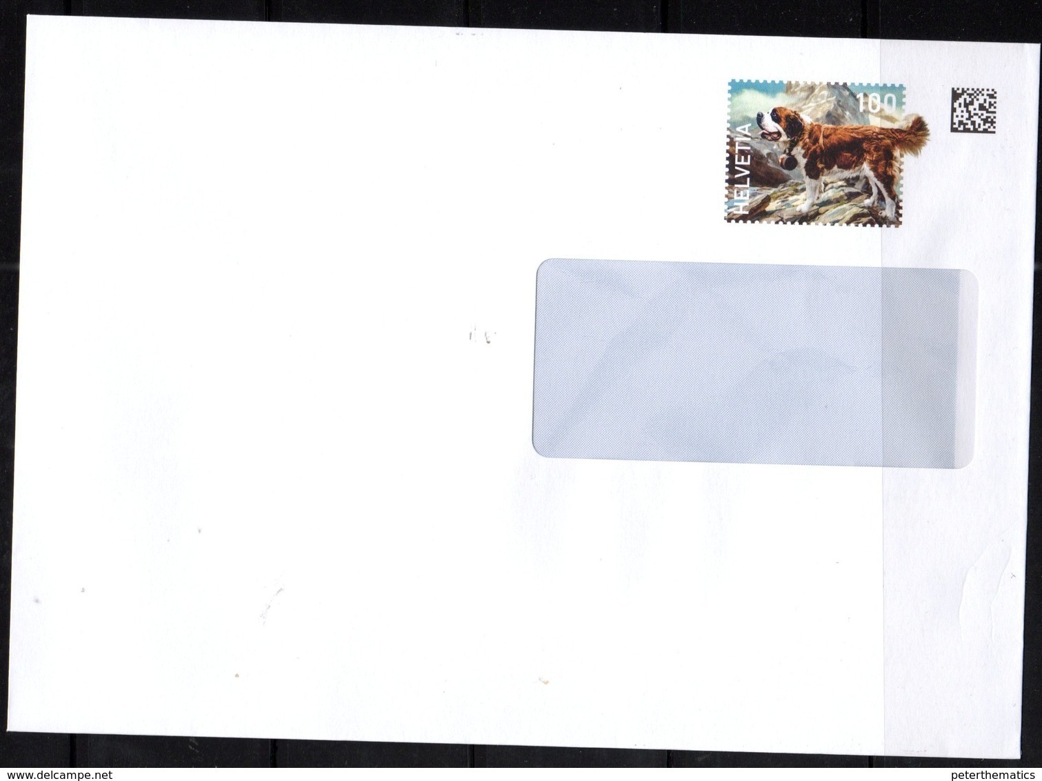 SWITZERLAND, 2018, MINT POSTAL STATIONERY, PREPAID ENVELOPE ,FAUNA, DOGS, RESCUE DOGS, ST. BERNARD DOG,   MOUNTAINS - Chiens