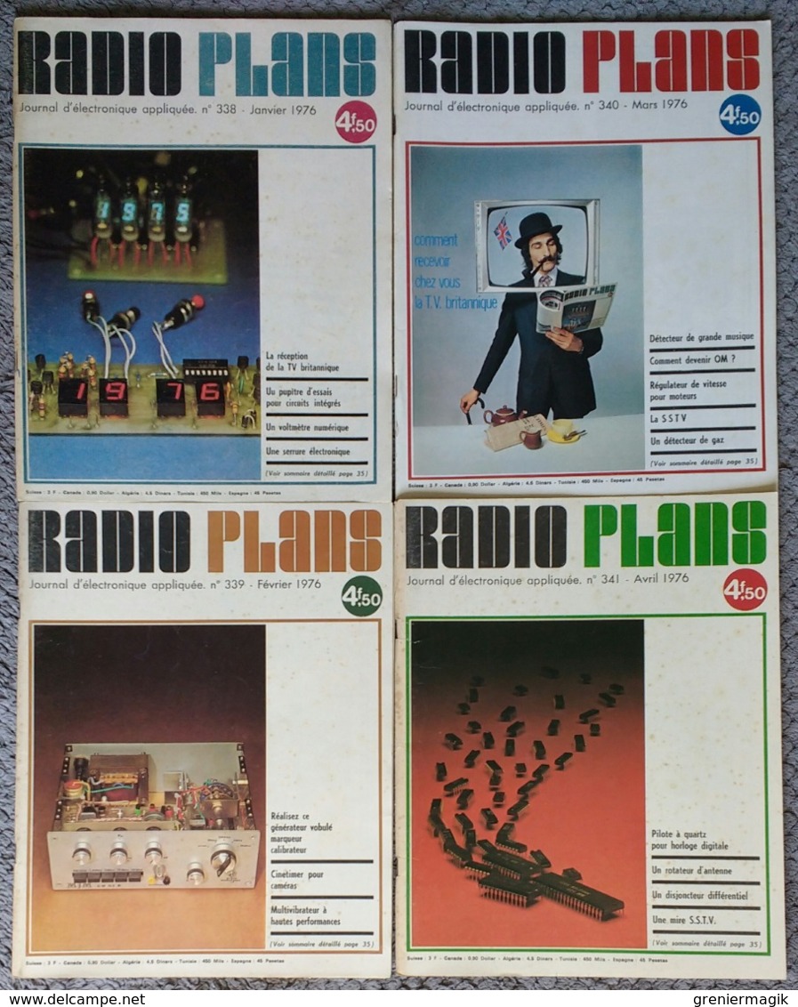 Radio Plans Année 1976 Complète 12 Numéros - Electronique Loisirs - Du N°338 Au 349 - Andere Componenten