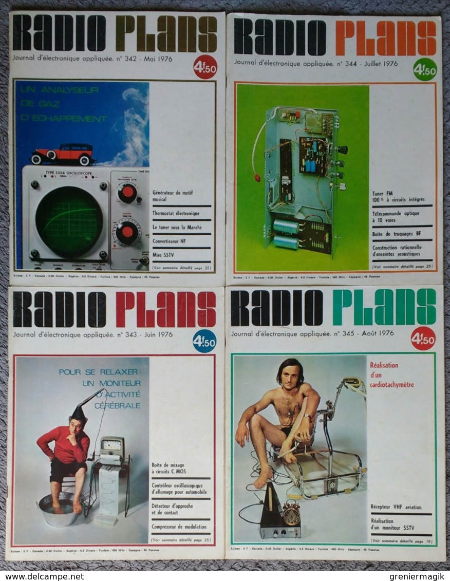 Radio Plans Année 1976 Complète 12 Numéros - Electronique Loisirs - Du N°338 Au 349 - Otros Componentes