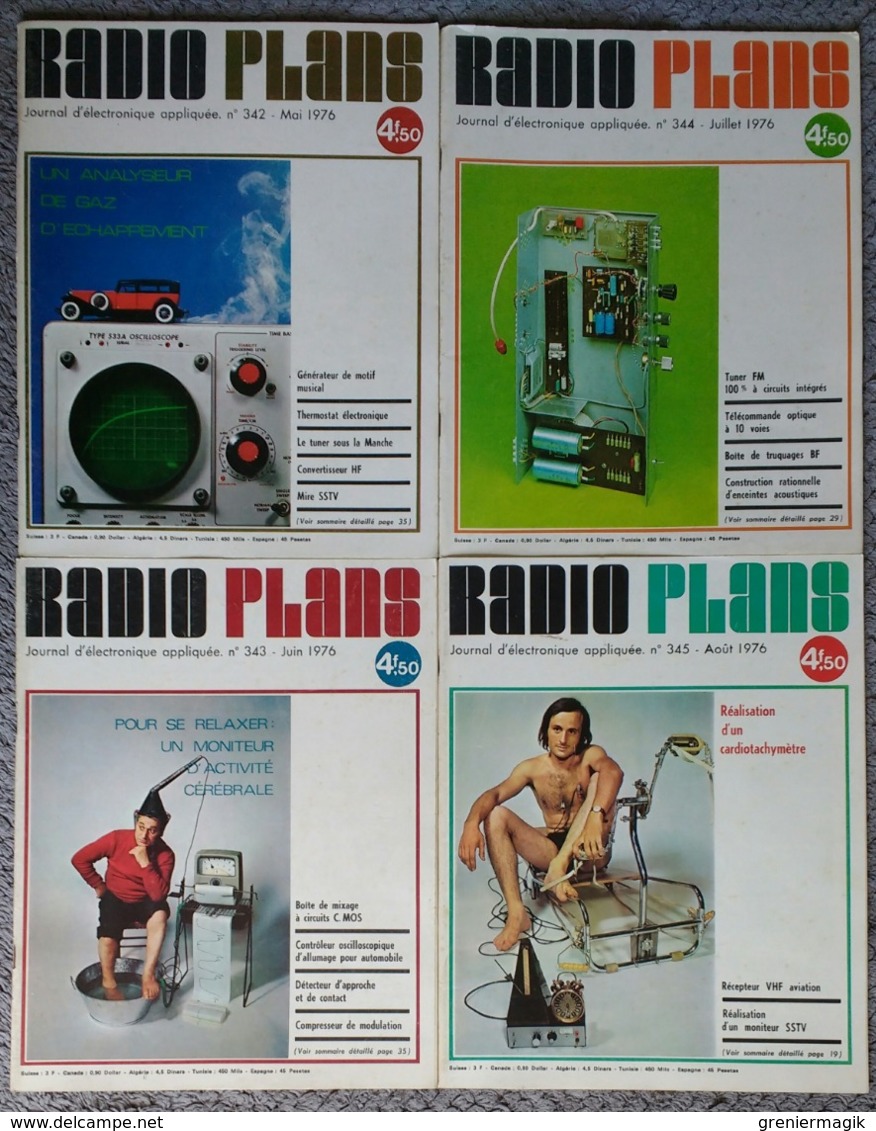 Radio Plans Année 1976 Complète 12 Numéros - Electronique Loisirs - Du N°338 Au 349 - Altri Componenti