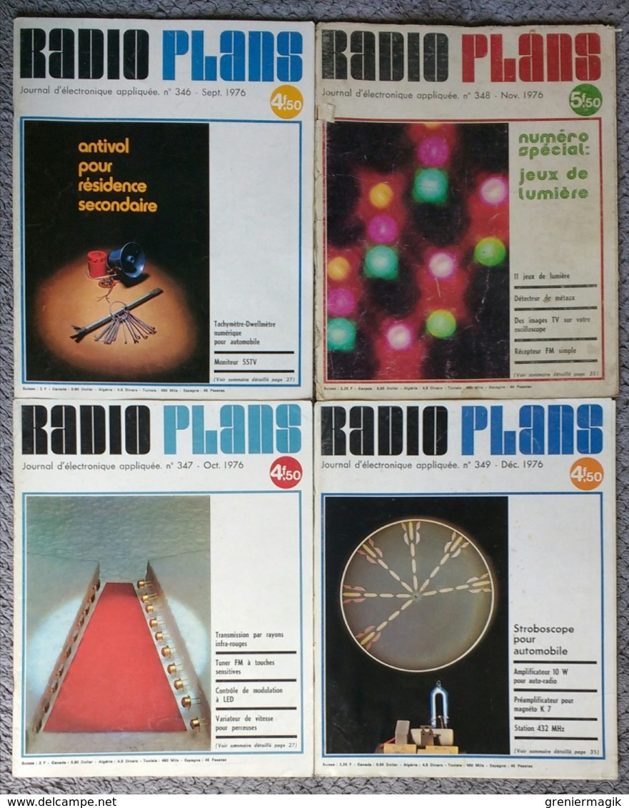 Radio Plans Année 1976 Complète 12 Numéros - Electronique Loisirs - Du N°338 Au 349 - Sonstige Bauteile