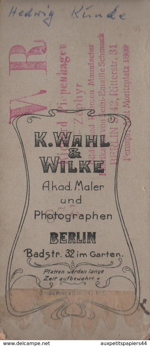 CDV Tirage Photo Albuminé Cartonné Original - Hedwig Kùnde Par L'Atelier K. Wahl & Wilke De Berlin - Anciennes (Av. 1900)