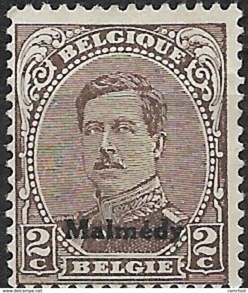 BELGIAN OCCUPATION OF GERMANY 1920 Albert I Overprinted -  2c - Brown MH - OC38/54 Belgian Occupation In Germany