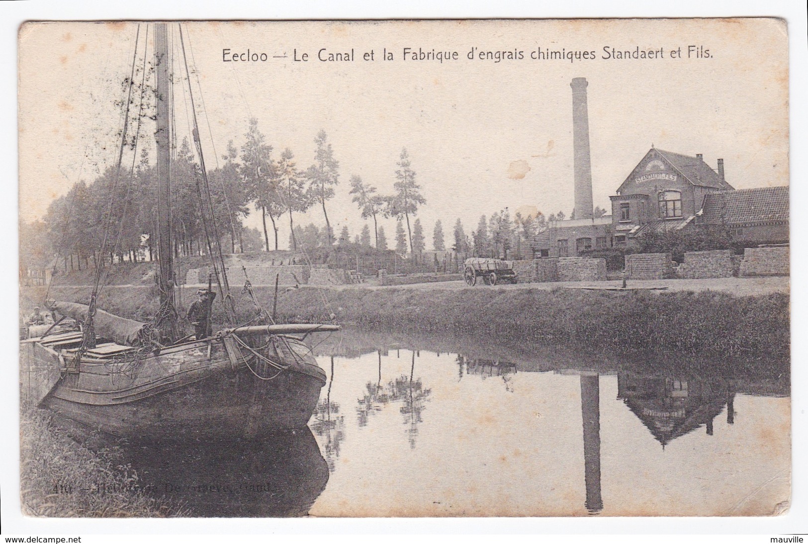 Eecloo - Eeklo Le Canal Et La Fabrique D'engrais Chimiques Standaert & Fils - Eeklo