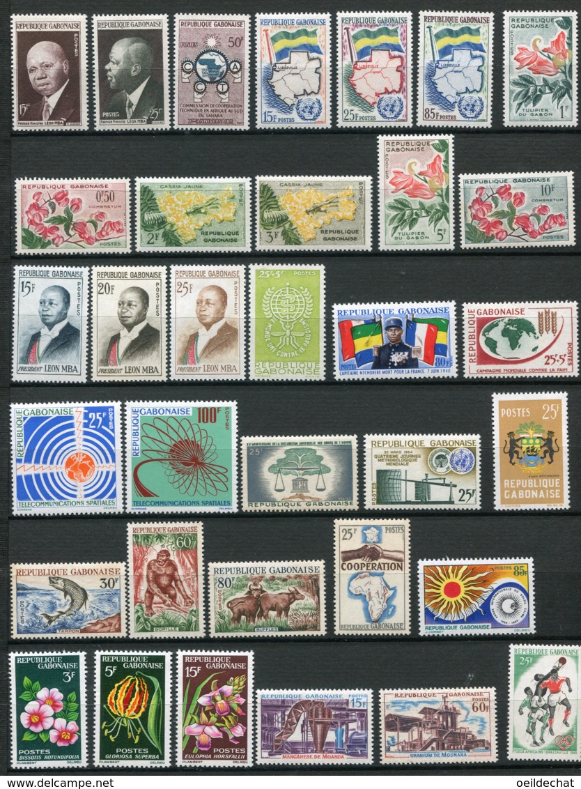 10704  GABON  Collection  ** Postes + PA  + Bloc   1959-69  TTB - Gabon (1960-...)