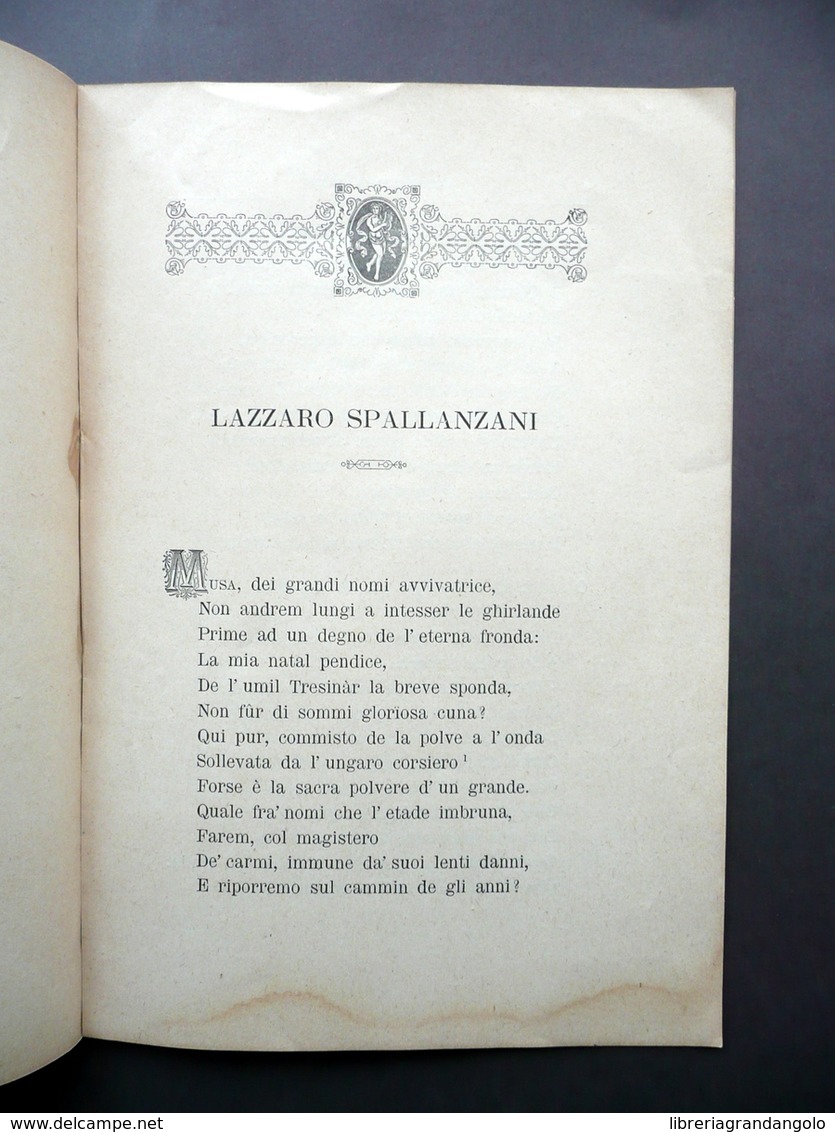 3 Opuscoli Lazzaro Aloisio Luigi Spallanzani Scandiano Monumento Memoria 1873-88 - Non Classificati