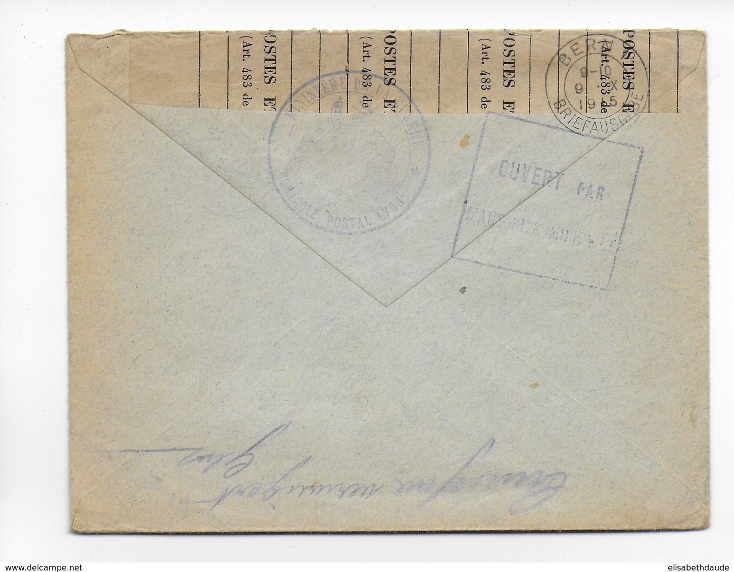 1915 - ENVELOPPE FM Du 141°RI CENSUREE => BERN (SUISSE) SANS COMPLEMENT =>TAXE => REFUSEE => UNGÜLTIG (ANNULATION) - Postmark Collection