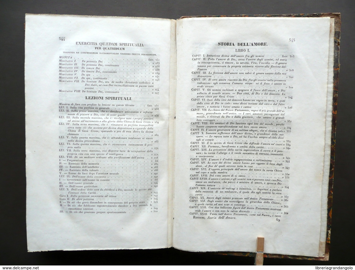 Ascetica Opere Varie di Antonio Rosmini Pogliani Milano 1840 Raro Religione