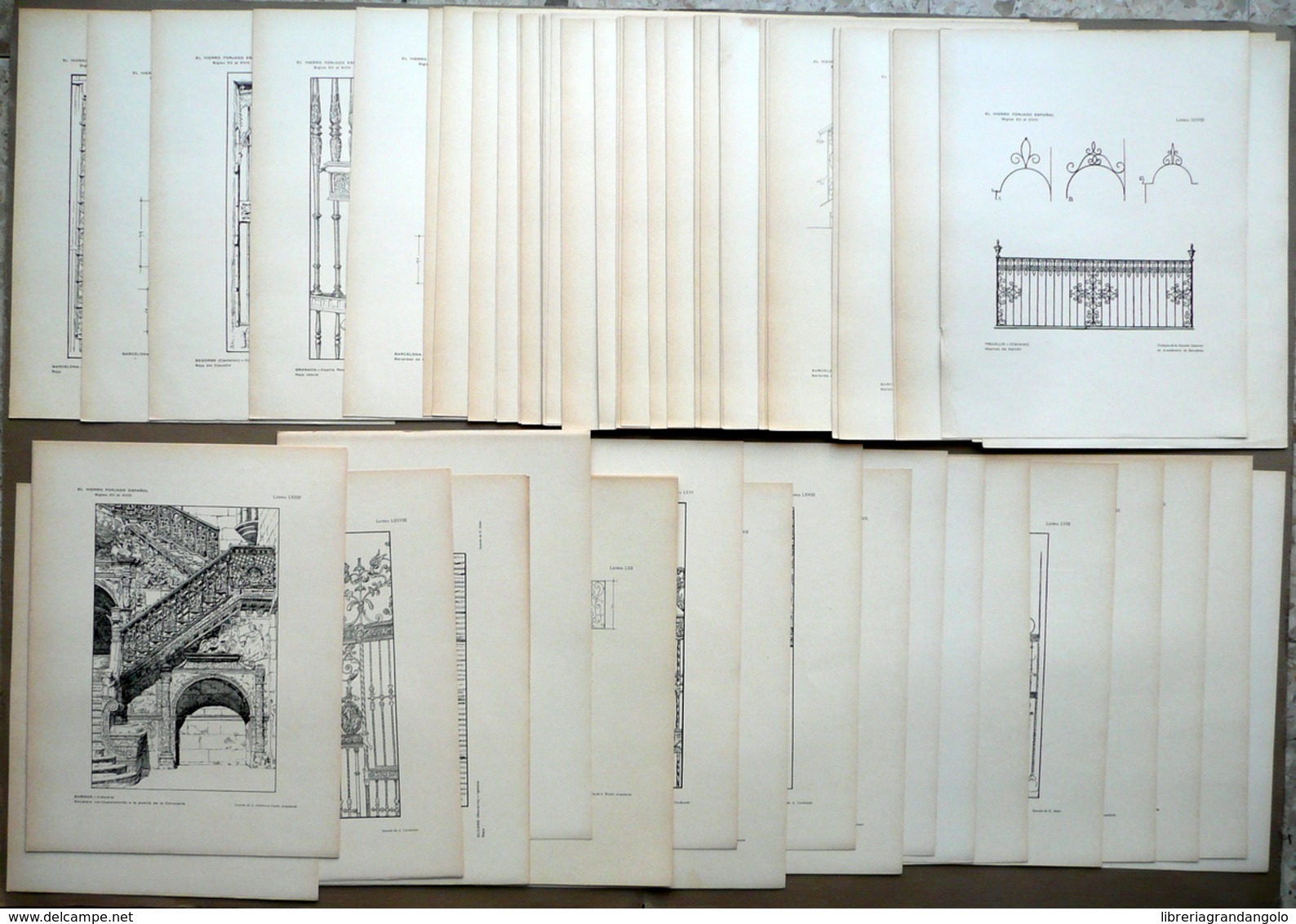 El Hierro Forjado Espanol Quintana Canosa 1928 Cartella 80 Tavole Completo Ferro - Non Classificati