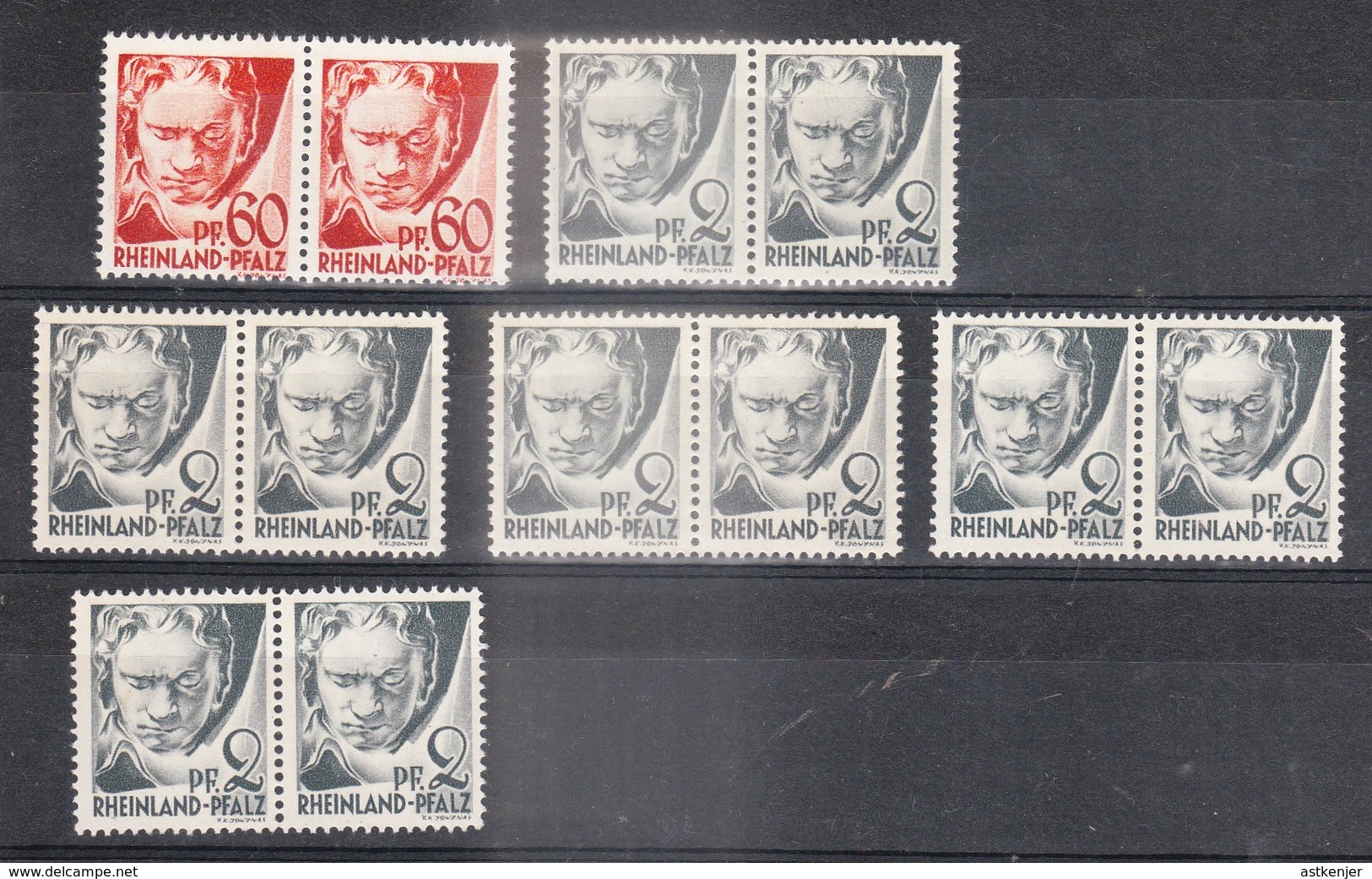 RHEINLAND - Petite Collection De 6 Timbres (en Paire) - TOP AFFAIRE - Rhénanie-Palatinat