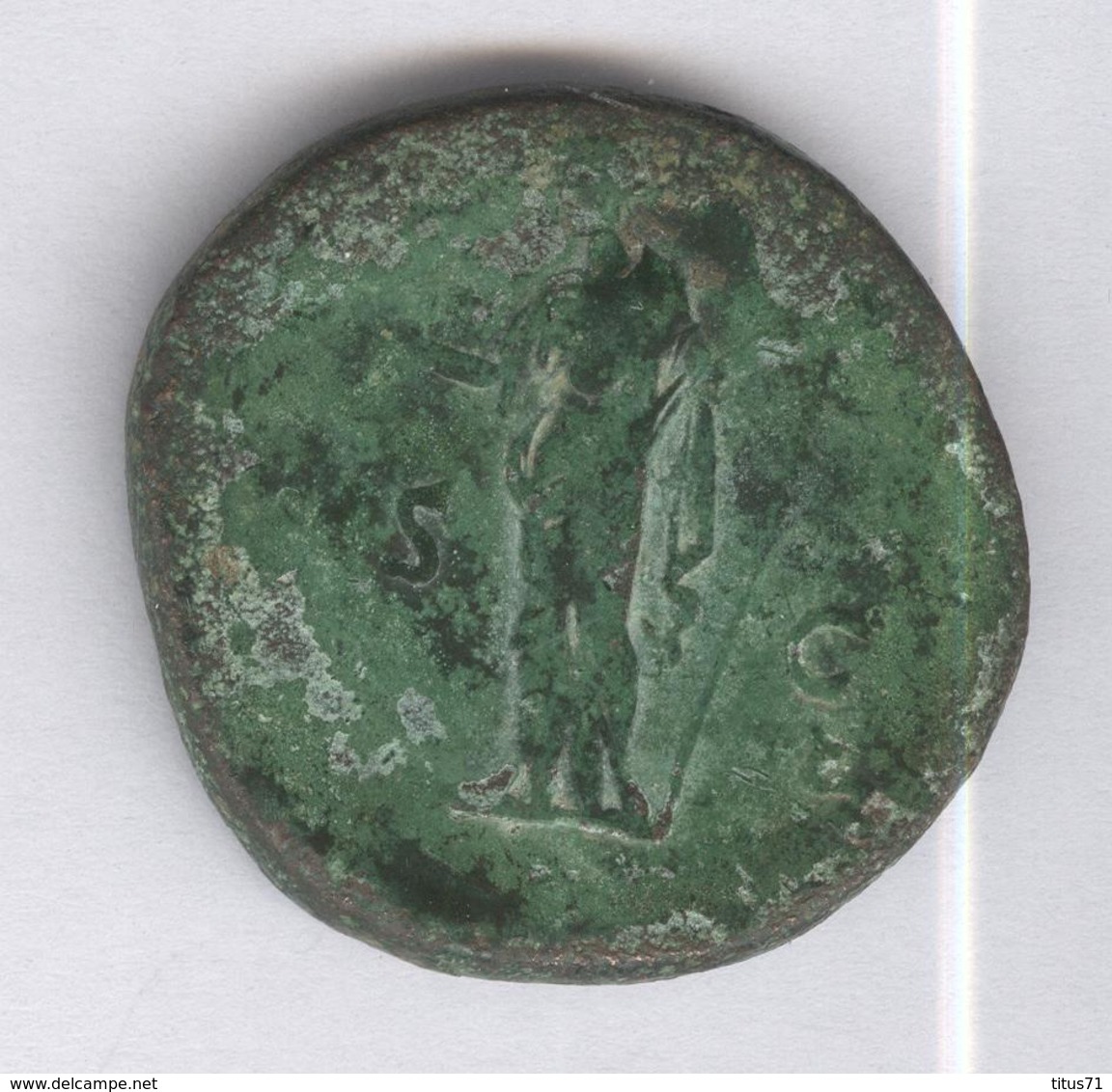 1 Sesterce Faustina Bronze - Monnaie Rome Antique - Les Antonins (96 à 192)