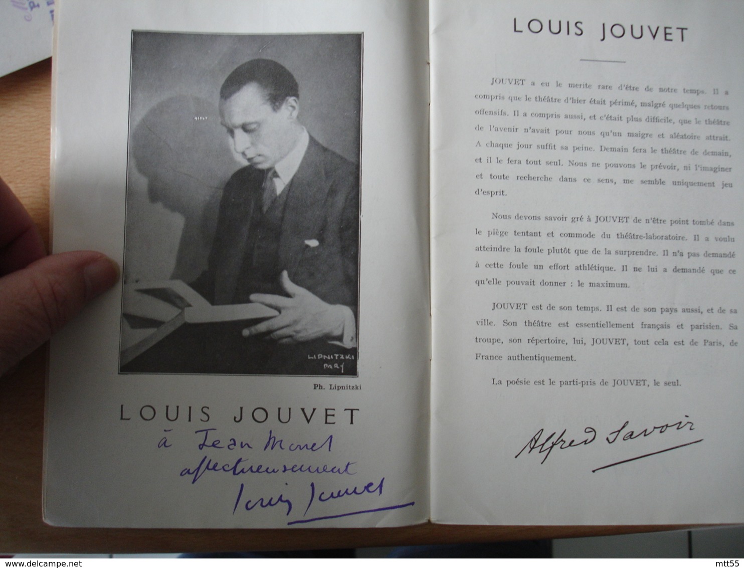 Autographe Signature Manuscrite Louis Jouvet Jean Giraudoux Jean Renoir Gabrielle Dorziat Artiste Sur Programme Theatre - Autres & Non Classés