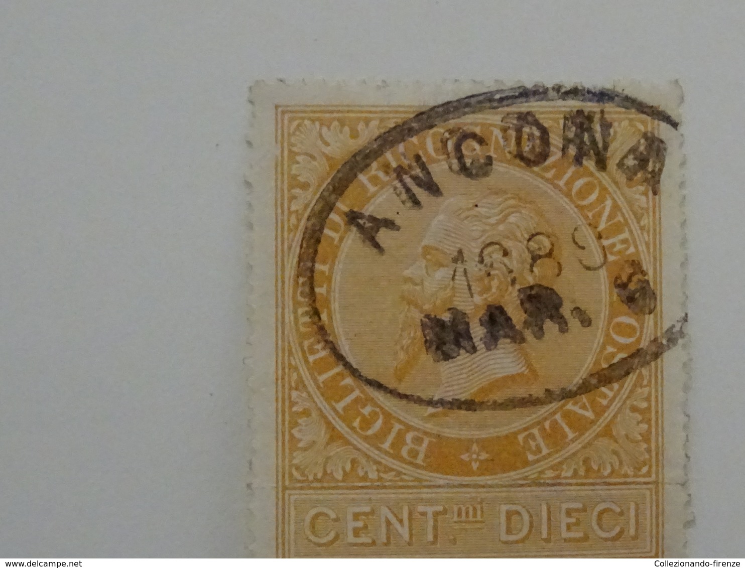 !SCONTI!  ITALIA 1878 Vittorio Emanuele II – Ricognizione Postale – 10c. Ocra Arancio (Sass. 1) Usato. - Used