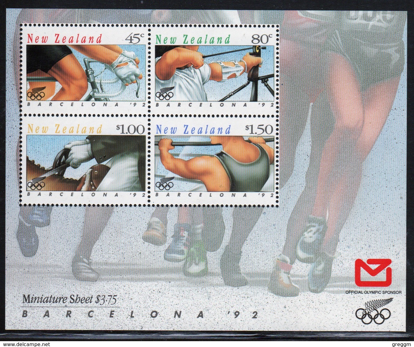 New Zealand 1992 Olympic Games Mini Sheet For Barcelona (2nd Issue) - Blocks & Sheetlets