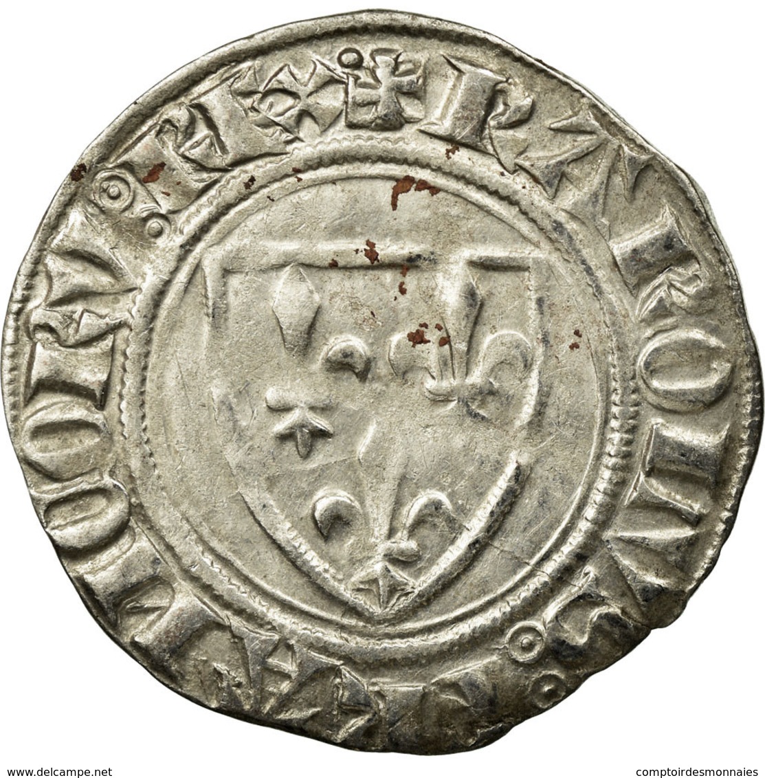Monnaie, France, Charles VI, Blanc Guénar, Atelier Incertain, Variété, TTB - 1380-1422 Charles VI Le Fol