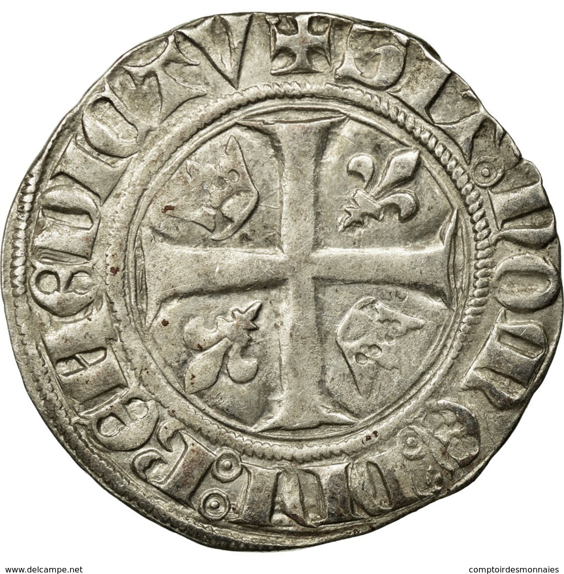 Monnaie, France, Charles VI, Blanc Guénar, Atelier Incertain, Variété, TTB - 1380-1422 Charles VI Le Fol