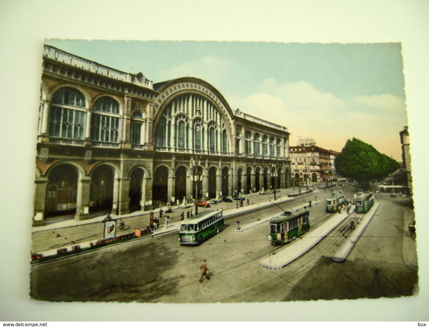 TORINO STAZIONE   BUS  FILOBUS PIEMONTE  VIAGGIATA  COME DA FOTO ACQUERELLATA SENZA  BOLLO - Estaciones Sin Trenes