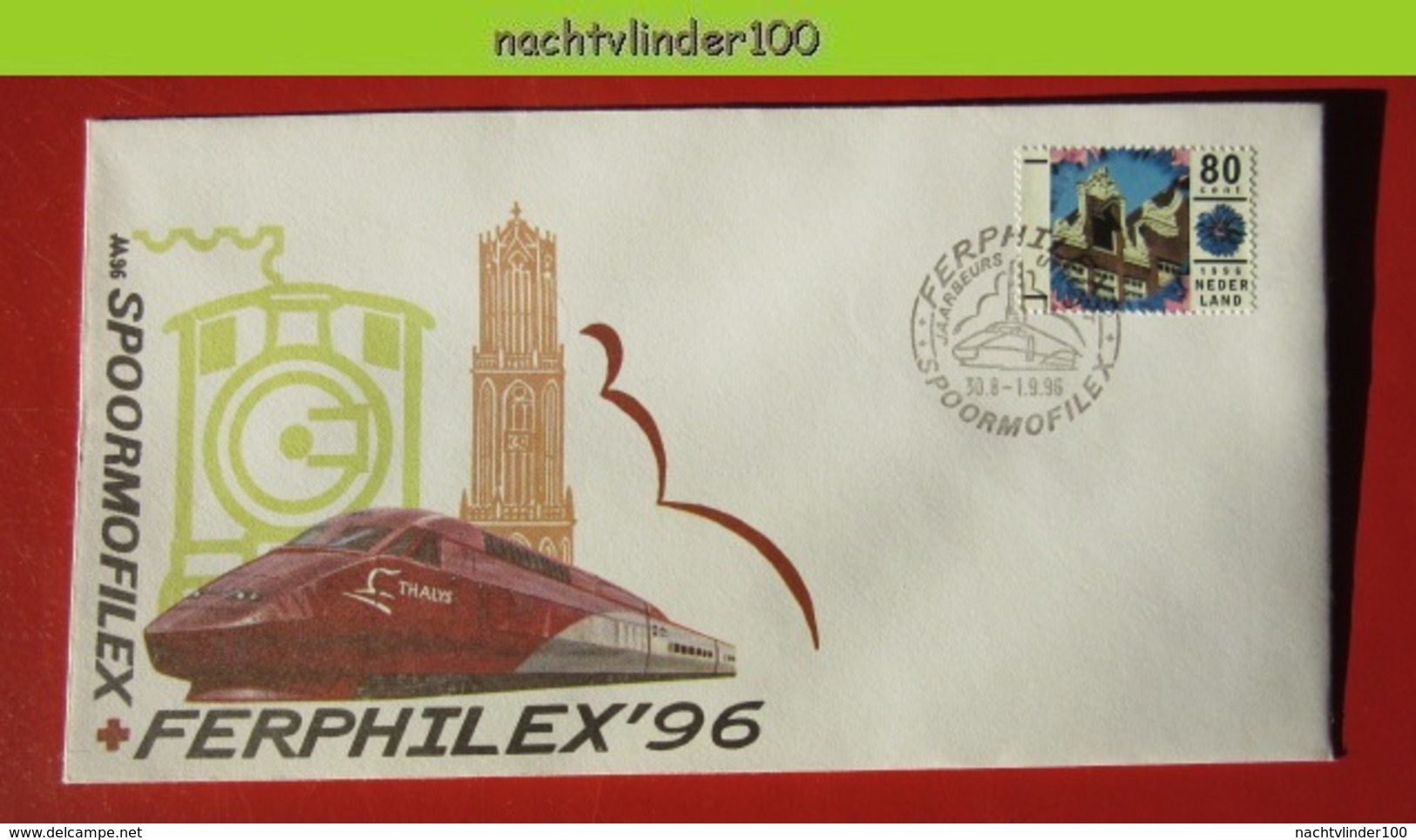 MO007fb TRANSPORT TREINEN SPOORMOFILEX + FERPHILEX '96 THALYS HIGH SPEED TRAINS ZUG EISENBAHN NEDERLAND 1996 FDC - Treinen