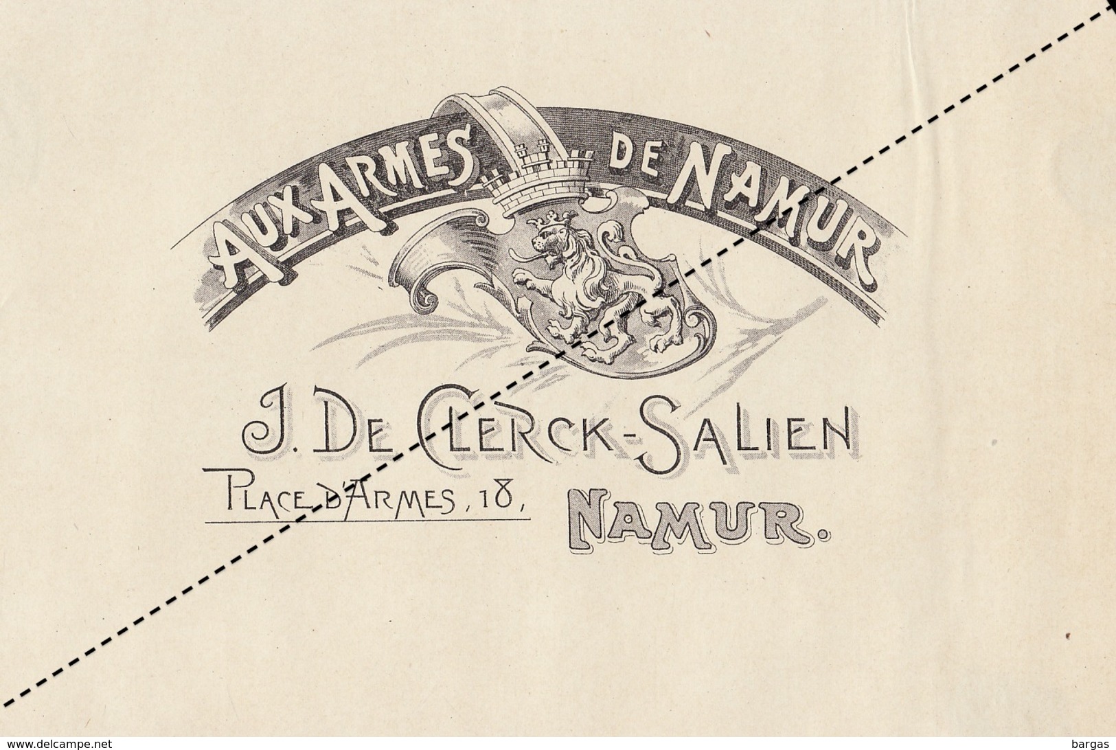 1893-1894 Grande étiquette Boite à Cigare Havane AUX ARMES NAMUR DE CLERCK SALIEN - Etiquettes