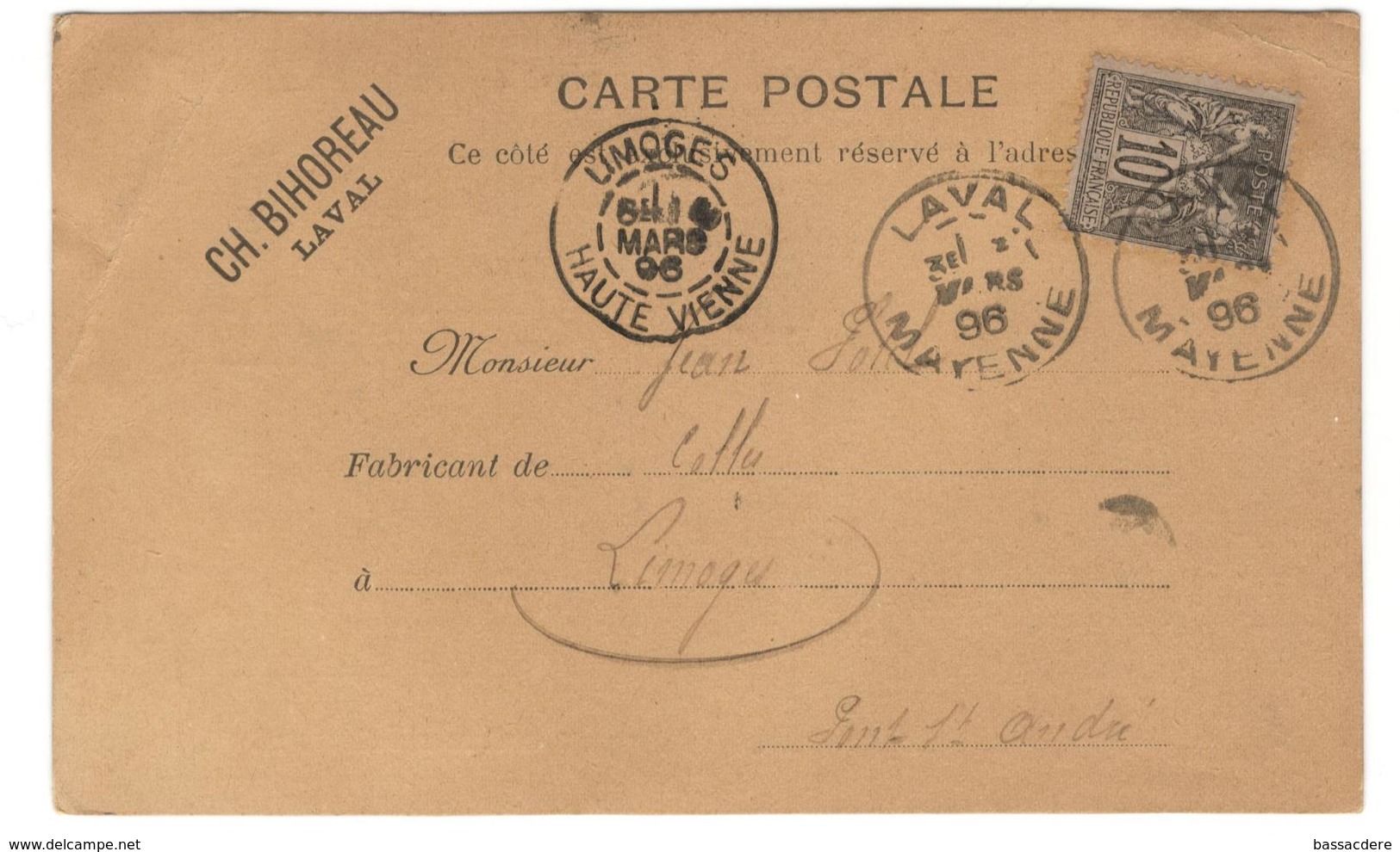 12631 - Carte Commerciale - 1877-1920: Période Semi Moderne