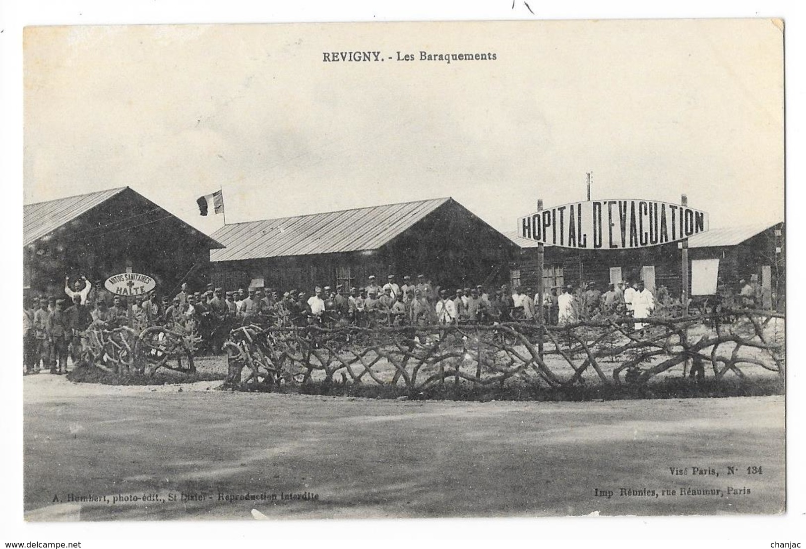 Cpa: 55 REVIGNY SUR ORNAIN (ar. Bar Le Duc)  Les Baraquements - Hopital D'Evacuation (Militaire) 1916 - Santé