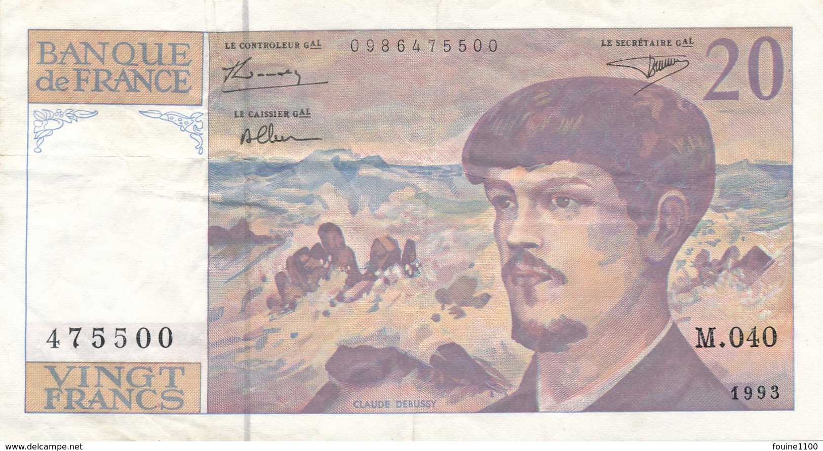 Billet De La Banque De FRANCE  20 Francs 1993 - 20 F 1980-1997 ''Debussy''