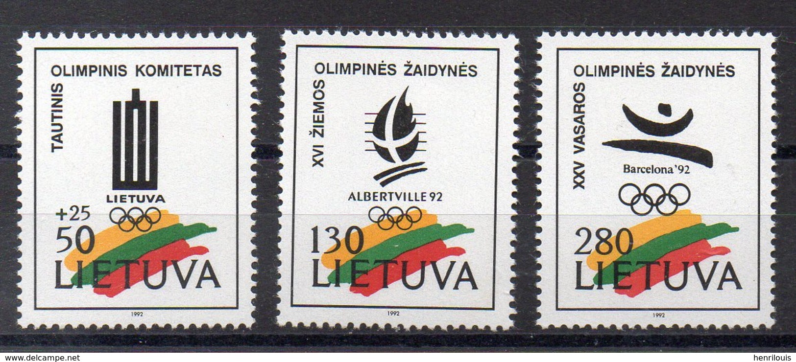 LITUANIE  Timbres Neufs ** De 1992  ( Ref 5961 ) Sport - JO - Lithuania