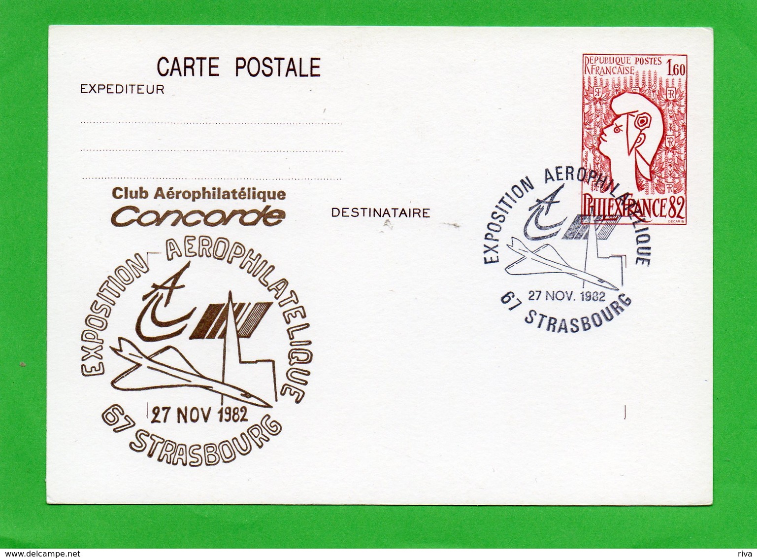 E / P Avec Cachet Exposition  Aerophilatique De STRASBOURG .. - Collections (sans Albums)