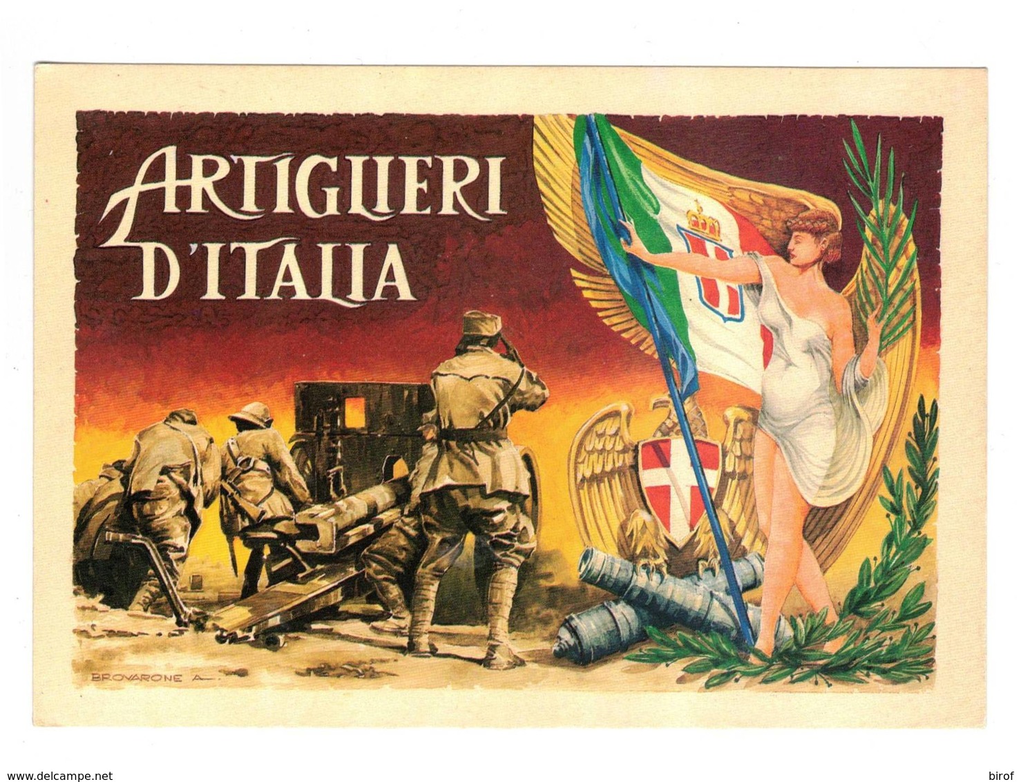 ASSOCIAZIONE ARTIGLIERI DI TORINO -65° ANNIV. DISEGNO DI ALDO BROVARONE - (TO) - - Collections & Lots