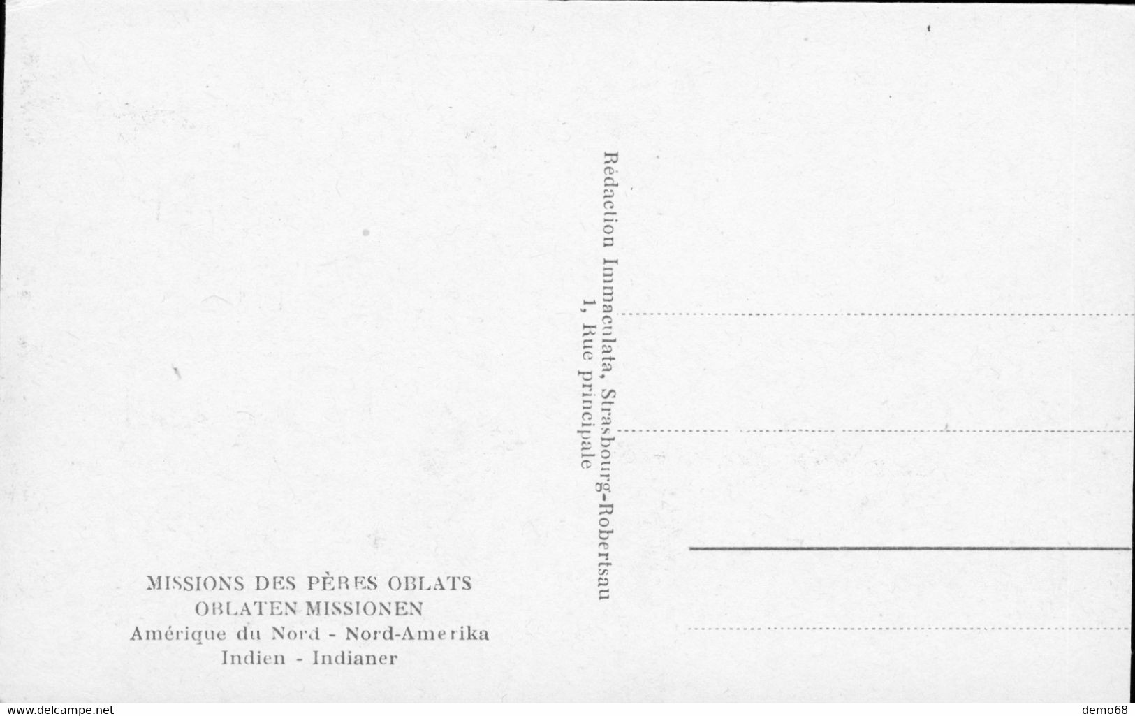 Indien Amérique Du Nord   Mission Des Pères Oblats - Amerika