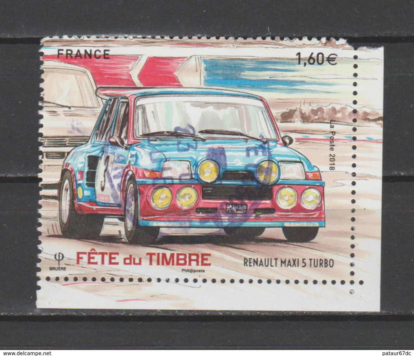 FRANCE / 2018 / Y&T N° 5205 : Renault 5 Maxi Turbo (2ème Choix : Coin SUP D) - Oblitéré Cachet Rond (juin 2018) - Oblitérés