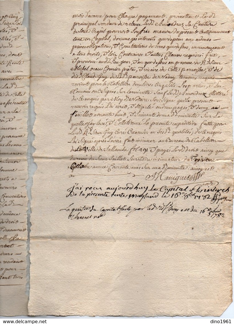 VP14.181 - MAGLAND - Acte 1763 - Rentre Constituée Par Sr Joseph GUY Curé .....contre J. JACQUIER De TANINGES - Manuscripts