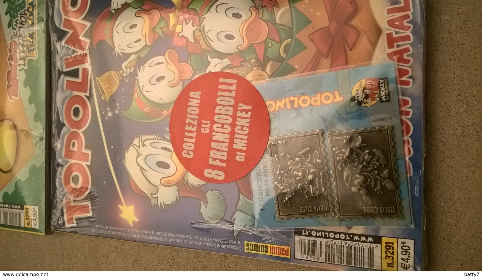 TOPOLINO 90 ANNI FRANCOBOLLI METALLO - INTEGRI INCELLOFANATI - Disney