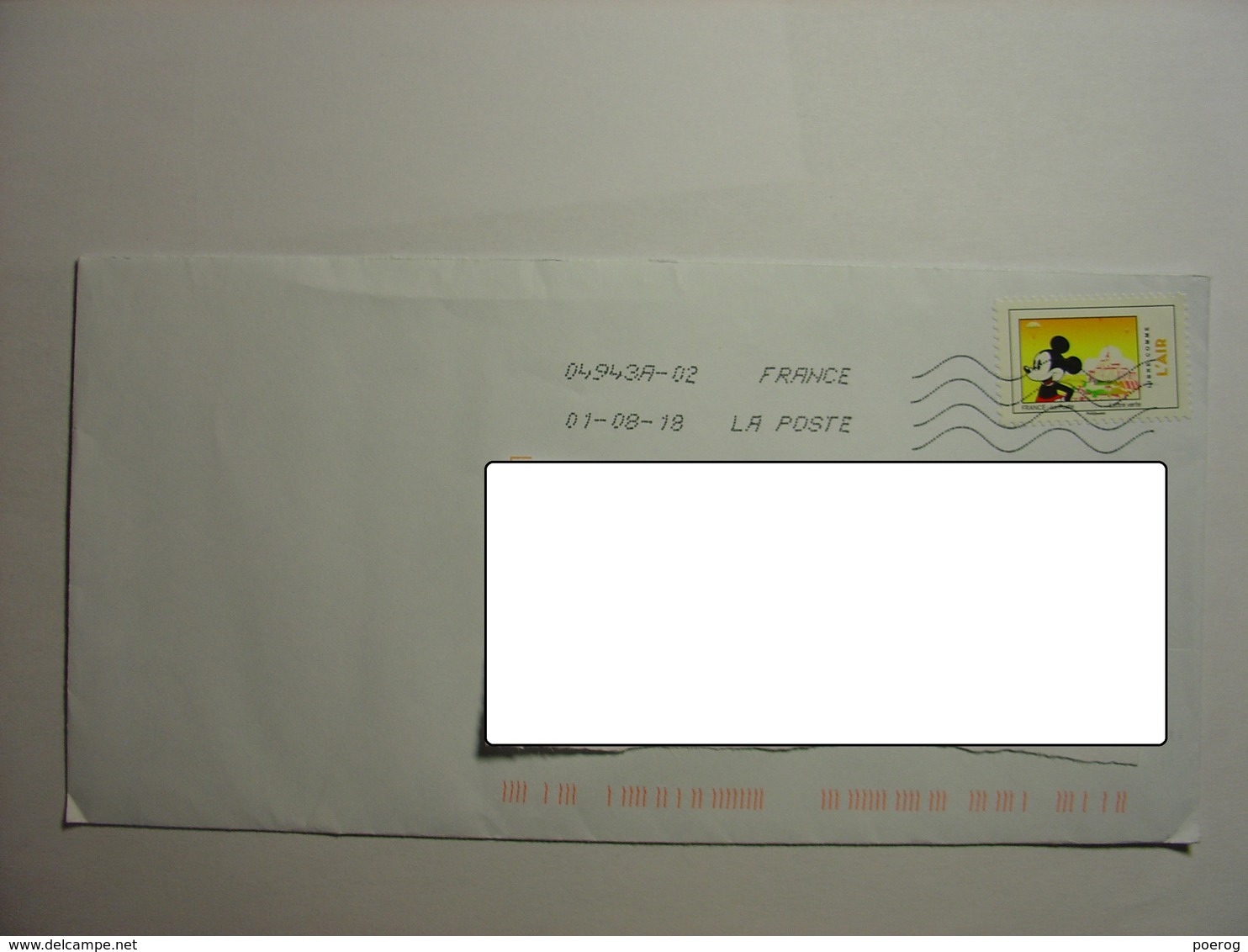 LOT 7 TIMBRES OBLITERES SUR ENVELOPPES FRANCE - MICKEY MOUSE WALT DISNEY - SUR ENVELOPPES - EXPRESSIONS