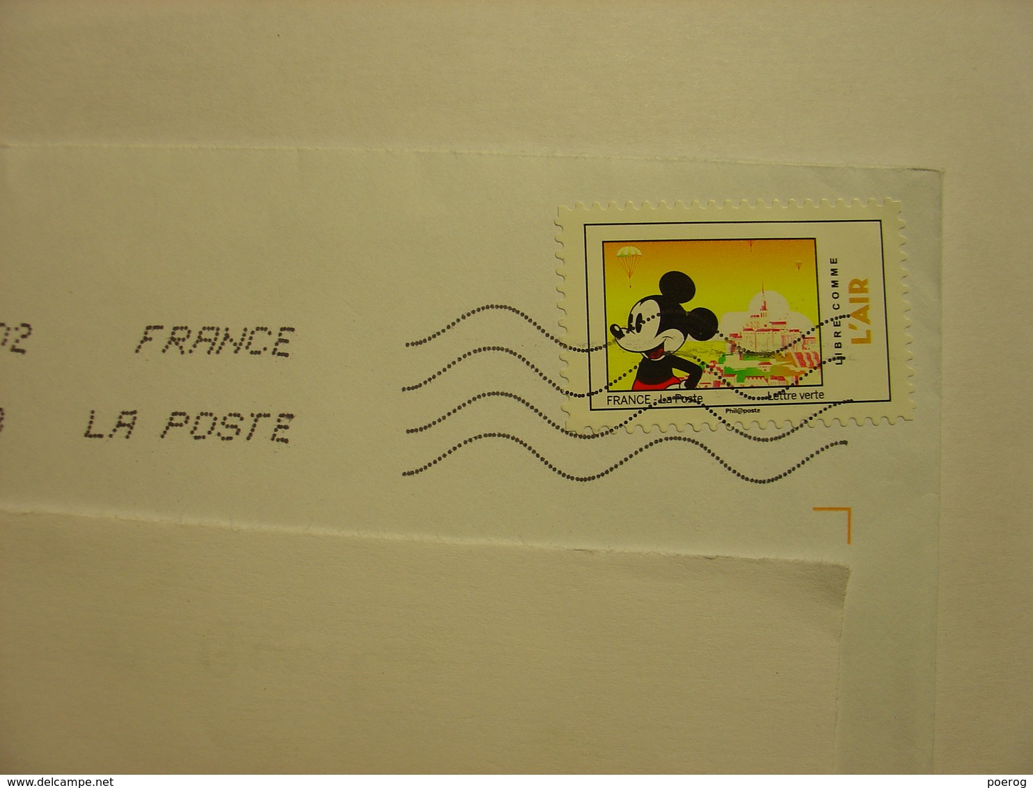 LOT 7 TIMBRES OBLITERES SUR ENVELOPPES FRANCE - MICKEY MOUSE WALT DISNEY - SUR ENVELOPPES - EXPRESSIONS