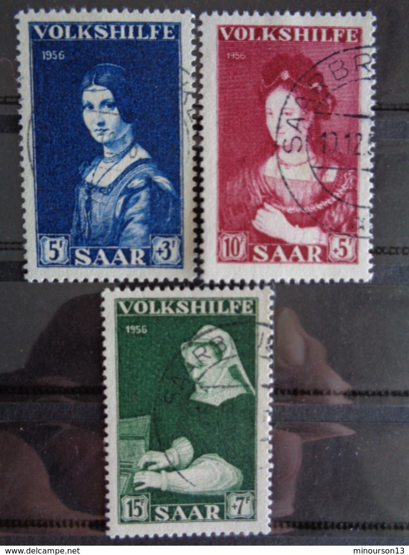 SARRE 1956 Y&T N° 358 à 360 OB - AU PROFIT DES OEUVRES POPULAIRES - Used Stamps