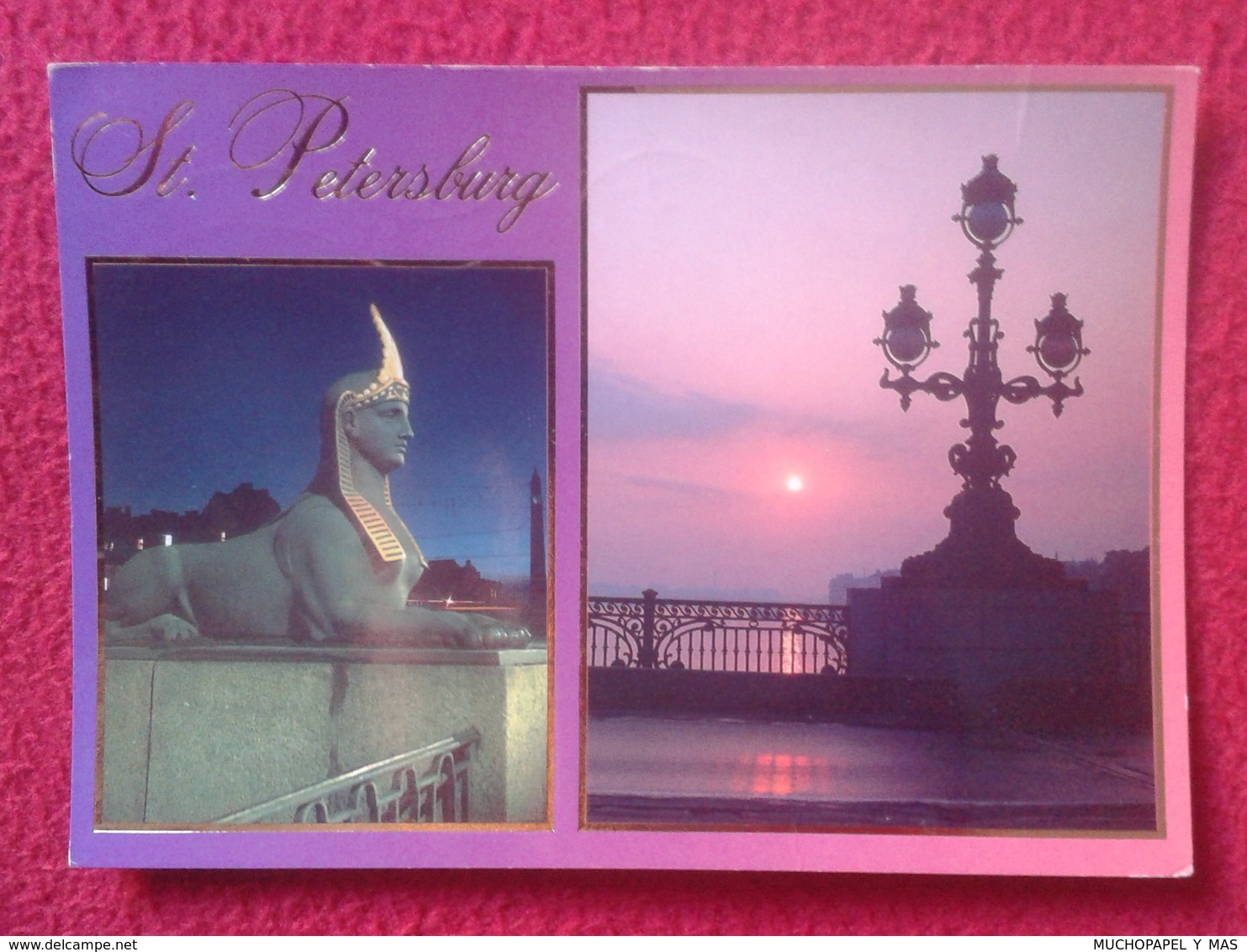 POSTAL POST CARD CARTE POSTALE RUSIA RUSSIA LA RUSSIE ST. SAINT PETERSBURG SAN PETERSBURGO WHITE NIGHT SPHINX SCULPTURE - Rusia